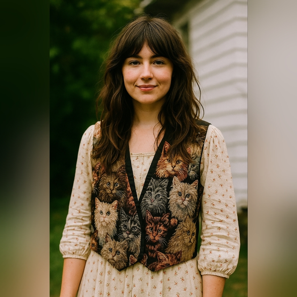 Women's Cat Print Vest